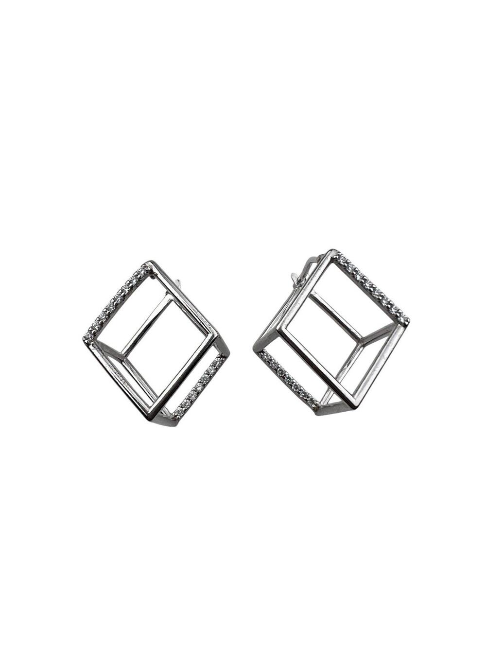Lisa Robertson Sparking Cube Sterling Silver Pierced Earrings